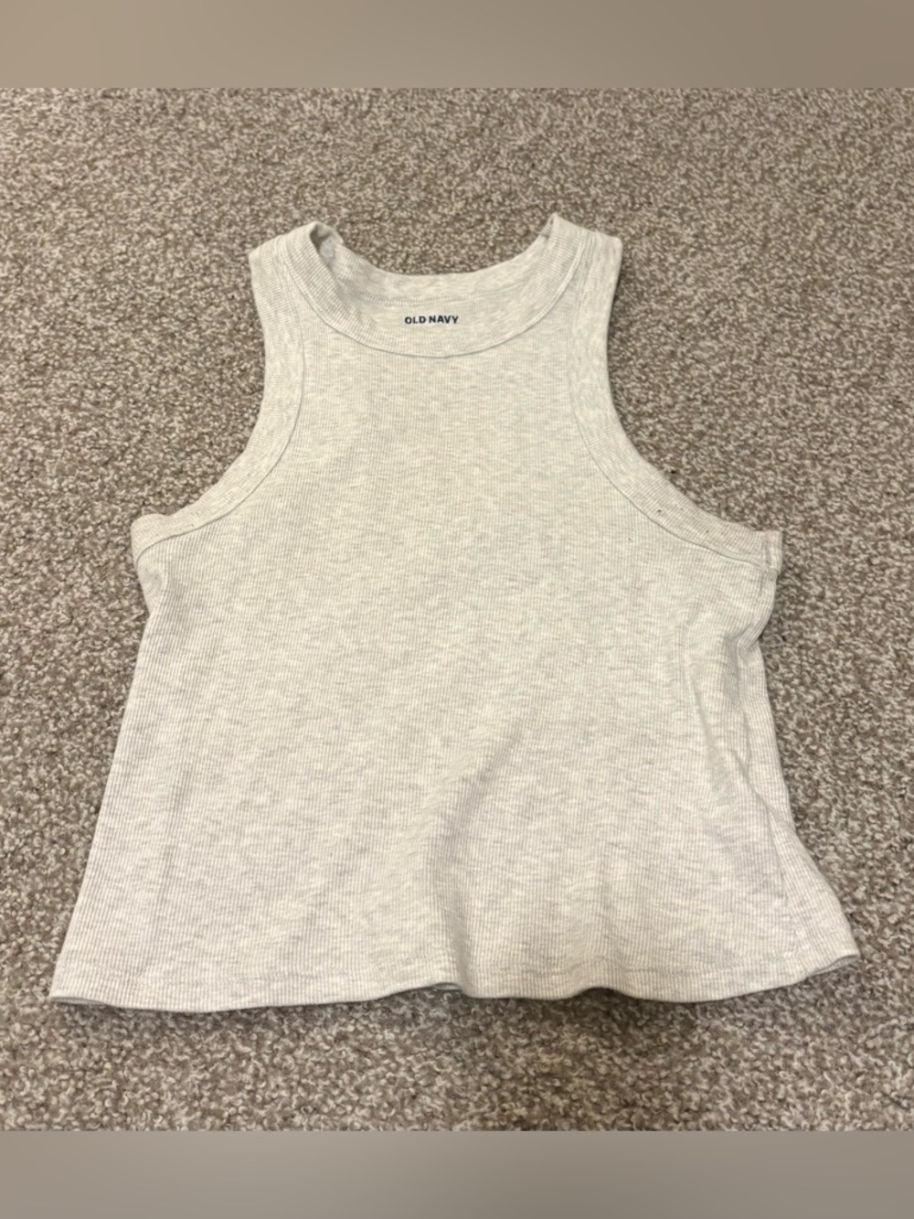Old Navy Light Gray Ribbed High-Neck Tank